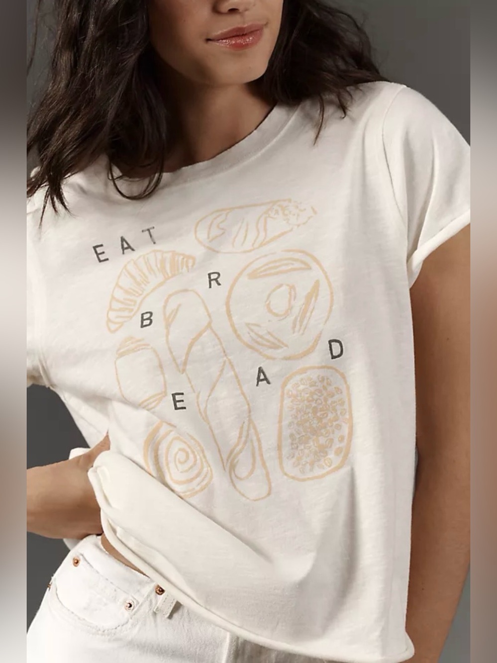 Anthropologie Women’s Creme Large Short Sleeve:🥖🥐 NWT (New With Tags)